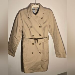 Old Navy Beige Double-Breasted Trench Coat with Belt